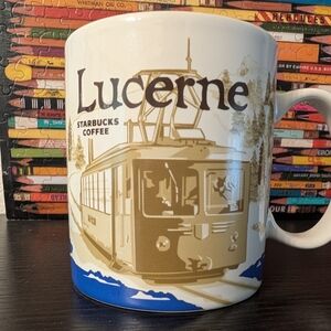 Starbucks Lucerne Tram Mug - White, Blue, Cream